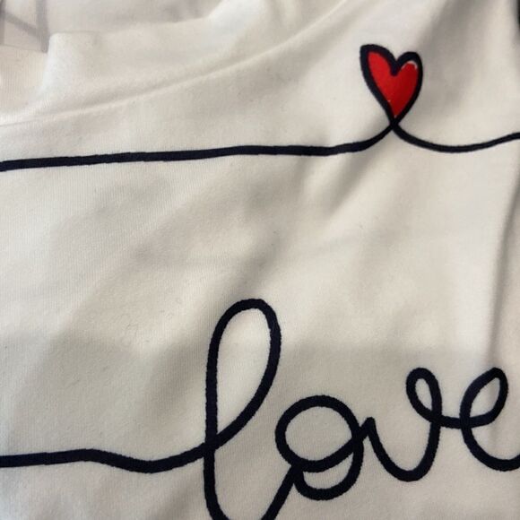 PixieLady NWT White & Black 'Love' Stripes Long-Sleeve Crewneck Tunic Sz L - Picture 5 of 6